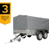 UNITRAILER GARDEN TRAILER ANHÄNGER 264/2 KIPP MIT STÜTZRAD, SPRIEGEL UND GRAUER PLANE – Bild 3
