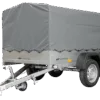 UNITRAILER GARDEN TRAILER ANHÄNGER 264/2 KIPP MIT STÜTZRAD, SPRIEGEL UND GRAUER PLANE