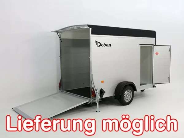 Debon Kofferanhänger Cargo  H:190cm 1,3t|Alu|Polybug|Tür|schwarz – Bild 5