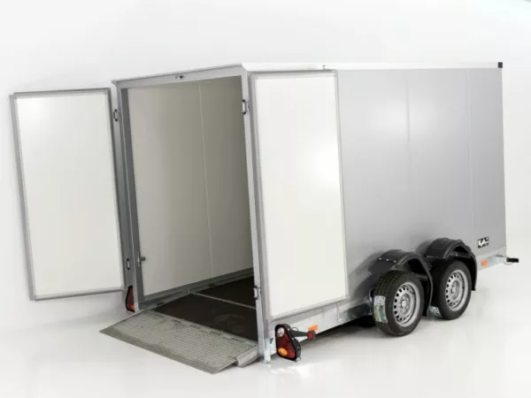 Vezeko Koffer-Absenkanhänger 157x344cm Höhe:190cm 2,7t|silber – Bild 2