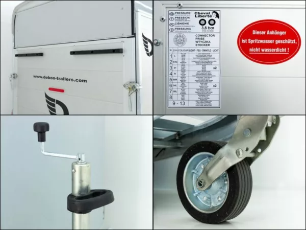 Debon Kofferanhänger Cargo  H201 2,6t|Alu|Polybug|Tür|schwarz – Bild 4