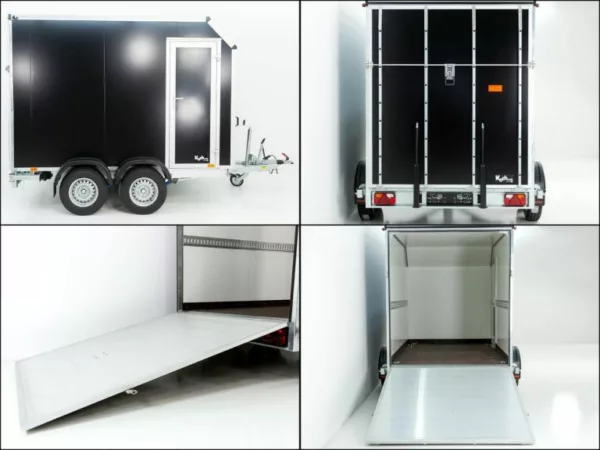 Vezeko Kofferanhänger VK Sandwich Black 2,7t|Rampe|Tür|Schräge – Bild 7