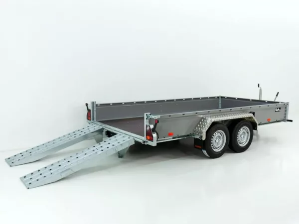 Vezeko Baumaschinenanhänger BA 190x390cm 3,5t|grau|Schwenk-Rampen|SB – Bild 2