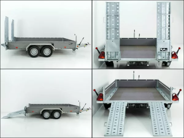 Vezeko Baumaschinenanhänger BA 190x390cm 3,5t|grau|Schwenk-Rampen|SB – Bild 6