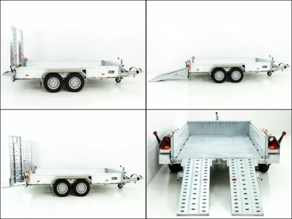 Vezeko Baumaschinenanhänger BA 155x360cm 3,5t|SB|Schwenk-Rampen|grau – Bild 2