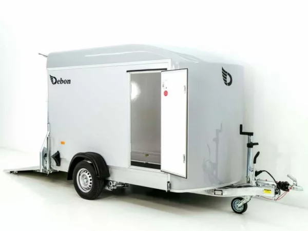 Debon Kofferanhänger C300 148x295cm H:190cm 1,3t| Polybug|Tür|grau – Bild 2