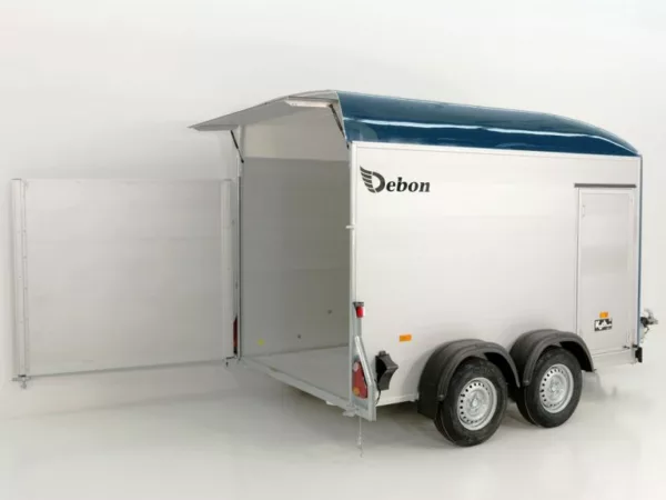 Debon Kofferanhänger Cargo  H:200cm 2,0t|Alu|Polybug|Tür|blau – Bild 2