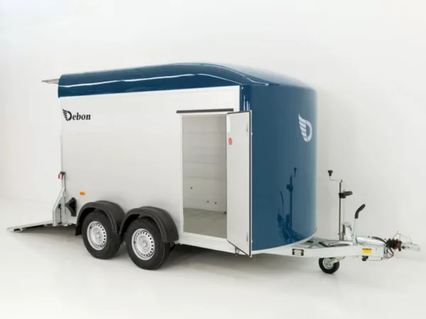 Debon Kofferanhänger Cargo  H:200cm 2,0t|Alu|Polybug|Tür|blau – Bild 6