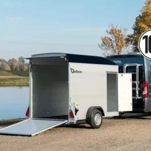 Debon Kofferanhänger Cargo H:190cm 1,3t|Alu|Polybug|Tür|schwarz