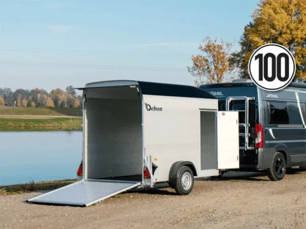 Debon Kofferanhänger Cargo  H:190cm 1,3t|Alu|Polybug|Tür|schwarz