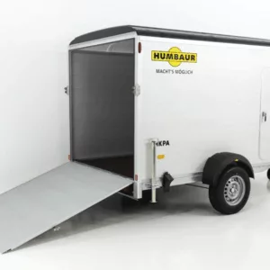Humbaur Kofferanhänger HKPA 1,5t|Alu|Polybug|Seitentür|12 Zoll