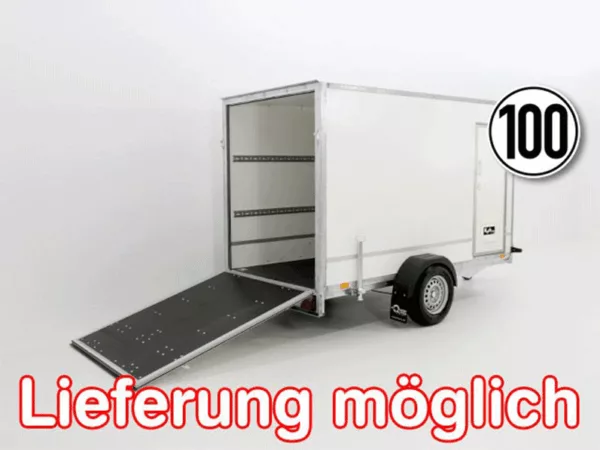 Kofferanhänger BK 146x304cm Höhe:180cm 1,3t|Rampe|Tür
