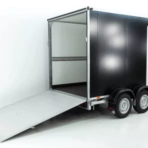 Vezeko Kofferanhänger VK Sandwich Black 2,7t|Rampe|Tür|Schräge