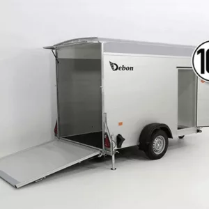 Debon Kofferanhänger Cargo H:190cm 1,3t|Alu, Polybug|Tür|grau