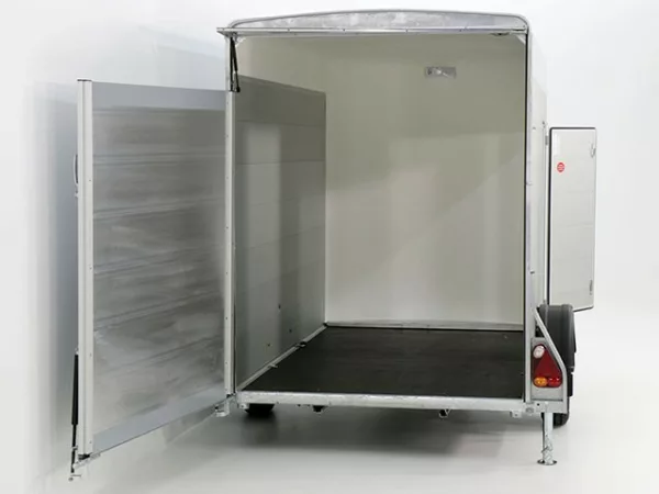 Debon Kofferanhänger Cargo H:190cm 1,3t|Alu, Polybug|Tür|grau – Bild 7