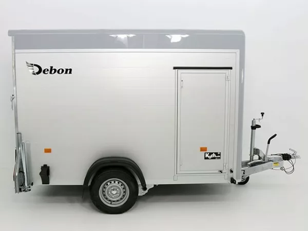 Debon Kofferanhänger Cargo H:190cm 1,3t|Alu, Polybug|Tür|grau – Bild 2
