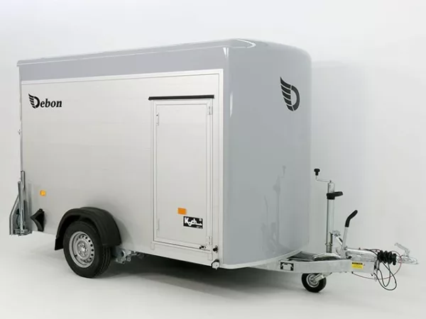 Debon Kofferanhänger Cargo H:190cm 1,3t|Alu, Polybug|Tür|grau – Bild 3
