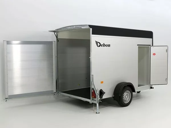 Debon Kofferanhänger Cargo  H:190cm 1,3t|Alu|Polybug|Tür|schwarz – Bild 6