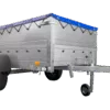 Anhänger mit faltbarer Deichsel GARDEN TRAILER 230 KIPP mit zusätzlichen Bordwänden, Stützrad und blauer Flachplane – Bild 4