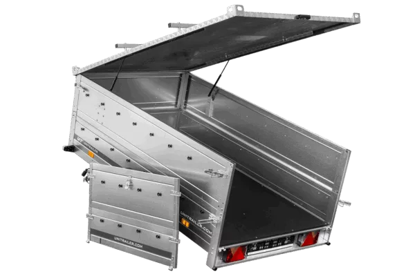 Garden Trailer 264/2 KIPP mit Stützrad, 80 cm und grauer Plane-Hochplane – Bild 10