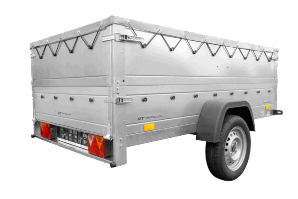 Faltbarer Pkw Anhänger Garden Trailer 230 KIPP mit zusätzlichen Bordwänden, Stützrad, Flachplane und Planenträgern] – Bild 6