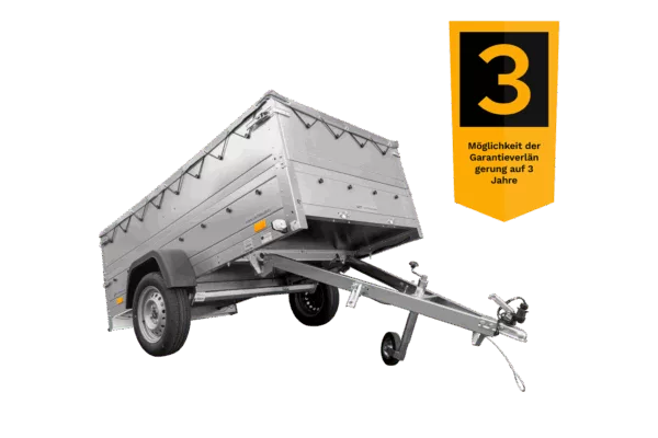 Faltbarer Pkw Anhänger Garden Trailer 230 KIPP mit zusätzlichen Bordwänden, Stützrad, Flachplane und Planenträgern] – Bild 3