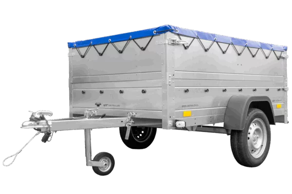 Kfz Anhänger 750 kg GARDEN TRAILER 201 KIPP mit zusätzlichen Bordwänden, Stützrad und blauer Flachplane – Bild 4