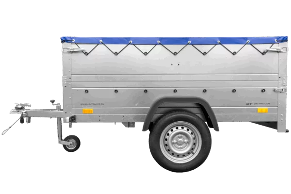 Kfz Anhänger 750 kg GARDEN TRAILER 201 KIPP mit zusätzlichen Bordwänden, Stützrad und blauer Flachplane – Bild 6