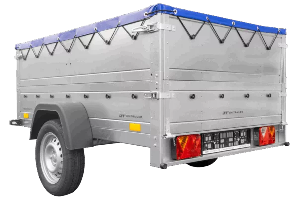 Kfz Anhänger 750 kg GARDEN TRAILER 201 KIPP mit zusätzlichen Bordwänden, Stützrad und blauer Flachplane – Bild 7