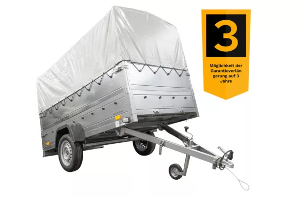 Kfz Anhänger mit Plane GARDEN TRAILER 264 KIPP [mit Stützrad, zusätzlichen Bordwänden, Hochplane und Hochspriegel] – Bild 2
