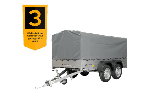 Garden Trailer 264/2 KIPP mit Stützrad, 80 cm und grauer Plane-Hochplane – Bild 7