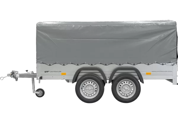 Garden Trailer 264/2 KIPP mit Stützrad, 80 cm und grauer Plane-Hochplane – Bild 8