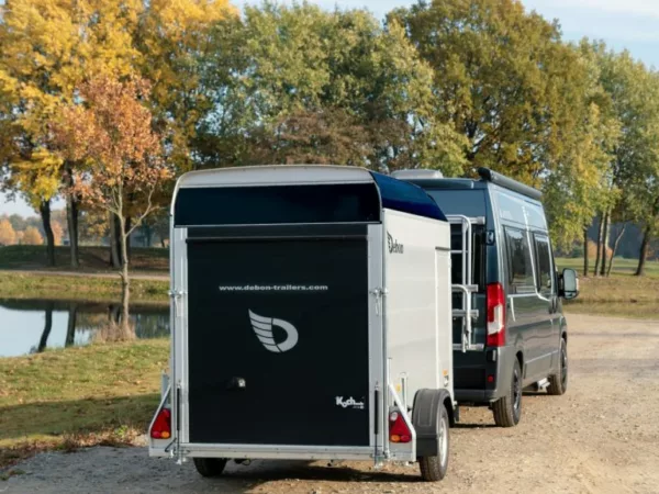 Debon Kofferanhänger Cargo  H:190cm 1,3t|Alu|Polybug|Tür|schwarz – Bild 4